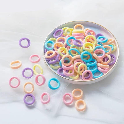100PCS Colorful Elastic Hair Ties for Girl Ponytails High Stretch Hair Bands Set