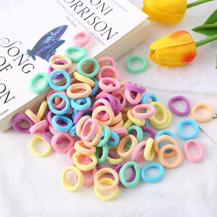 100PCS Colorful Elastic Hair Ties for Girl Ponytails High Stretch Hair Bands Set