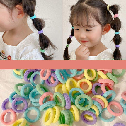 100PCS Colorful Elastic Hair Ties for Girl Ponytails High Stretch Hair Bands Set