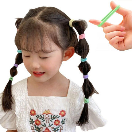 100PCS Colorful Elastic Hair Ties for Girl Ponytails High Stretch Hair Bands Set