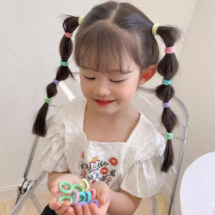 100PCS Colorful Elastic Hair Ties for Girl Ponytails High Stretch Hair Bands Set