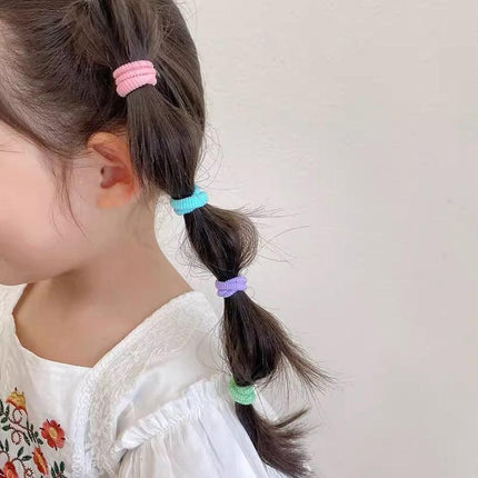 100PCS Colorful Elastic Hair Ties for Girl Ponytails High Stretch Hair Bands Set