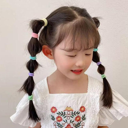 100PCS Colorful Elastic Hair Ties for Girl Ponytails High Stretch Hair Bands Set