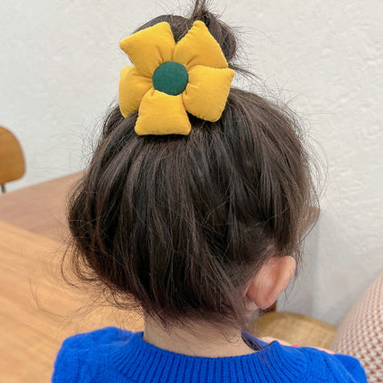 Lovely Sunflower Hair Rope Flower Headband High Ponytail Holder Hair