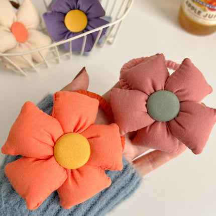 Lovely Sunflower Hair Rope Flower Headband High Ponytail Holder Hair