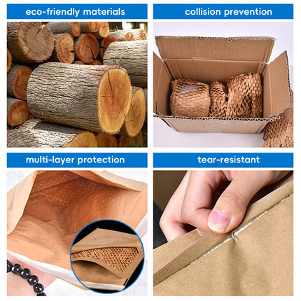 Honeycomb Kraft Paper Wrap Roll Brown Packaging Cushioning 30cm or 50cm