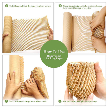 Honeycomb Kraft Paper Wrap Roll Brown Packaging Cushioning 30cm or 50cm