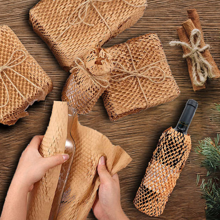 Honeycomb Kraft Paper Wrap Roll Brown Packaging Cushioning 30cm or 50cm