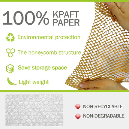 Honeycomb Kraft Paper Wrap Roll Brown Packaging Cushioning 30cm or 50cm