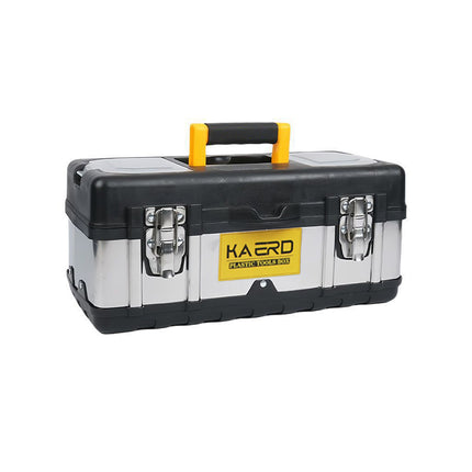 Stainless Steel Toolbox Plastic Storage Box Portable Car Hardware Organizer Case