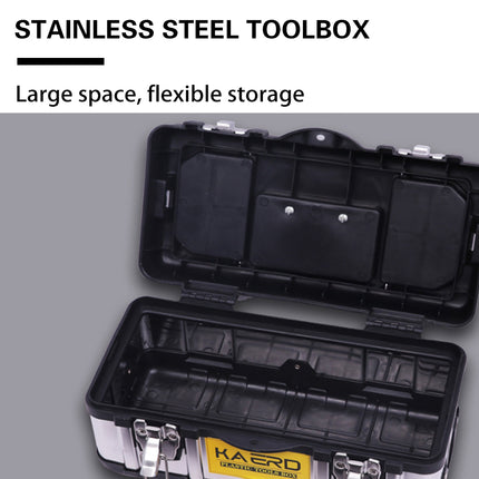 Stainless Steel Toolbox Plastic Storage Box Portable Car Hardware Organizer Case