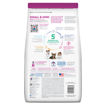Hill’s Science Diet Small and Mini Puppy Dry Food  DHA and Nutrient Rich Formula 5670G
