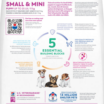 Hill’s Science Diet Small and Mini Puppy Dry Food  DHA and Nutrient Rich Formula 5670G