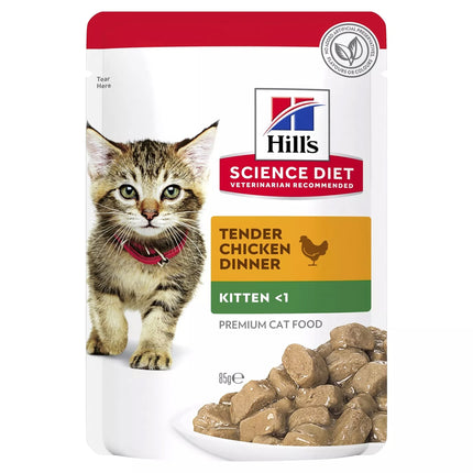 Hill  Science Diet Kitten Chicken Cat Food Pouches  Balanced Nutrition 85gX12