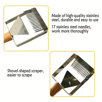 Stainless Steel Honey Scraper Uncapping Fork Beekeeping Tool 17 Tine