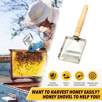 Stainless Steel Honey Scraper Uncapping Fork Beekeeping Tool 17 Tine