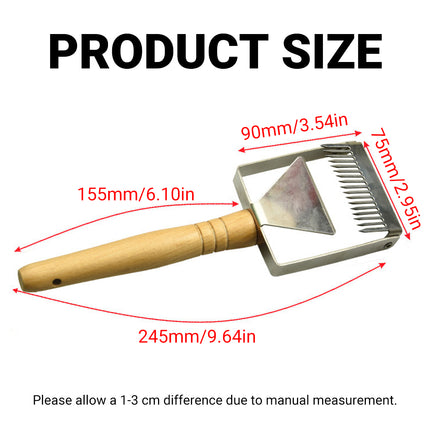 Stainless Steel Honey Scraper Uncapping Fork Beekeeping Tool 17 Tine