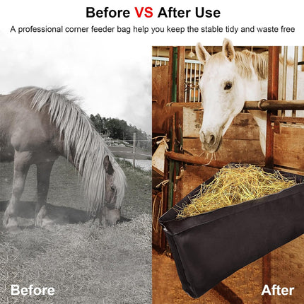 Horse Hay Feeder Bag Triangular Dry Straw Feeding Bag For Stable Farm Livestock