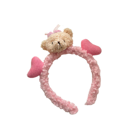 Cute Plush Bear Headband Soft Hair Band for Makeup and Face Wash Routine