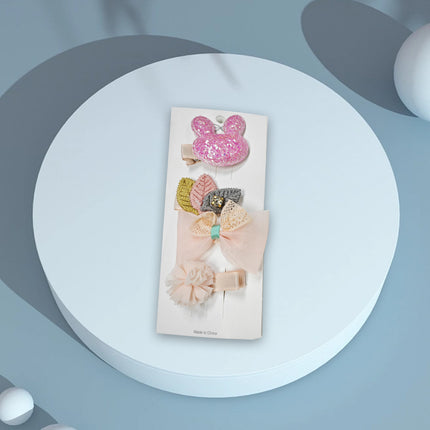 3/4PCS Christmas Hair Clips Set Bow Flower Hairpin Hairgrip Cute Girls Barrettes