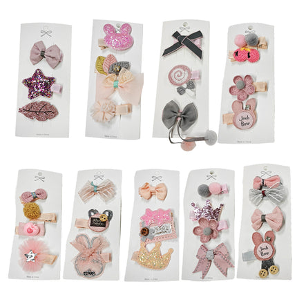 3/4PCS Christmas Hair Clips Set Bow Flower Hairpin Hairgrip Cute Girls Barrettes