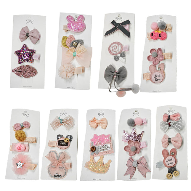 3/4PCS Christmas Hair Clips Set Bow Flower Hairpin Hairgrip Cute Girls Barrettes