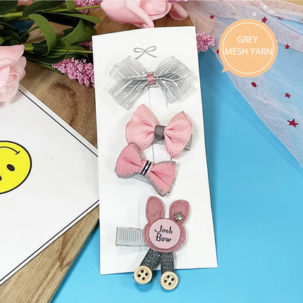3/4PCS Christmas Hair Clips Set Bow Flower Hairpin Hairgrip Cute Girls Barrettes