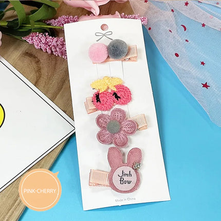 3/4PCS Christmas Hair Clips Set Bow Flower Hairpin Hairgrip Cute Girls Barrettes