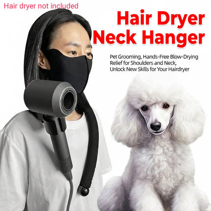 Hands-Free Hair Dryer Neck Holder - Universal Grooming Bracket, Bracket Only