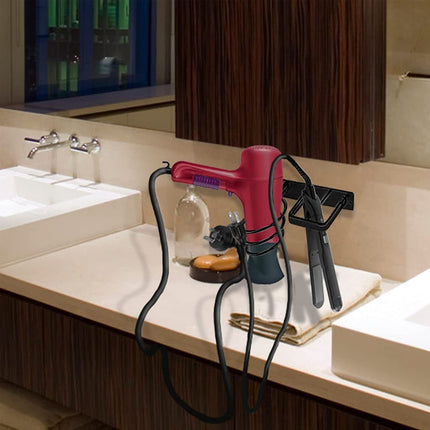 Wall Mounted Hair Dryer Holder Bathroom Hair Straightener Storage Rack Home Use
