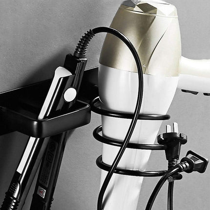 Wall Mounted Hair Dryer Holder Bathroom Hair Straightener Storage Rack Home Use