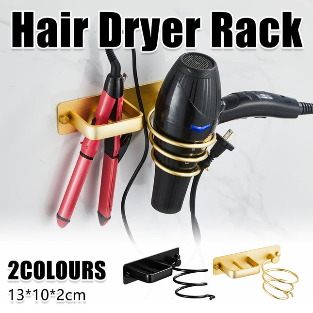 Wall Mounted Hair Dryer Holder Bathroom Hair Straightener Storage Rack Home Use