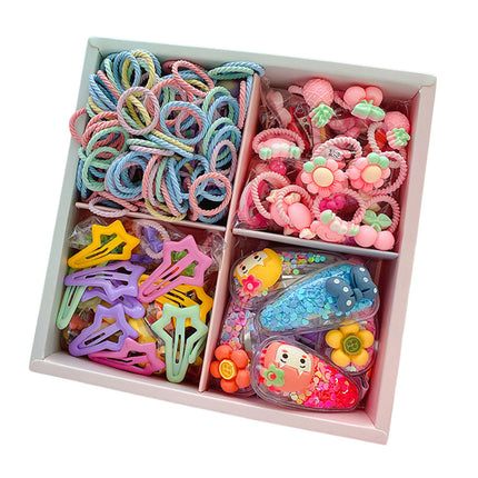 126pcs Hair Accessories Set with Clips Rubber Bands Headbands Girls Gift