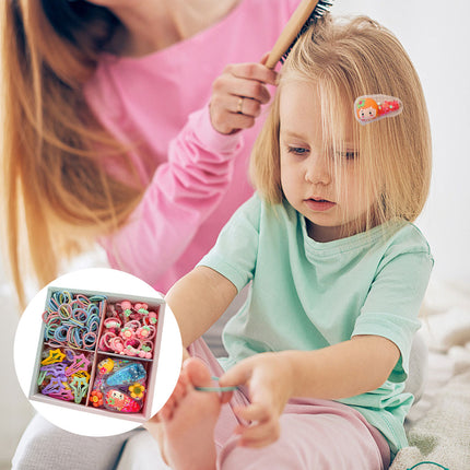 126pcs Hair Accessories Set with Clips Rubber Bands Headbands Girls Gift