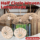 Natural Half Circle Woven Lampshade 30x10.5cm Straw Rope Pendant Light Shade