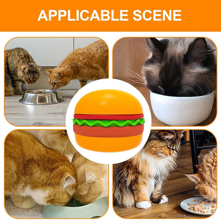 Portable Pet Feeding Bowl Hamburger Shaped Bowl for Dogs Cats Durable Adjustable