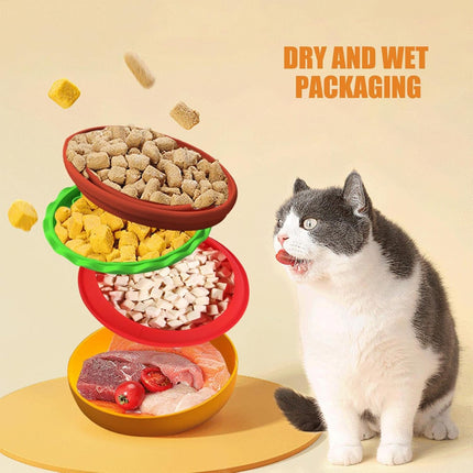 Portable Pet Feeding Bowl Hamburger Shaped Bowl for Dogs Cats Durable Adjustable