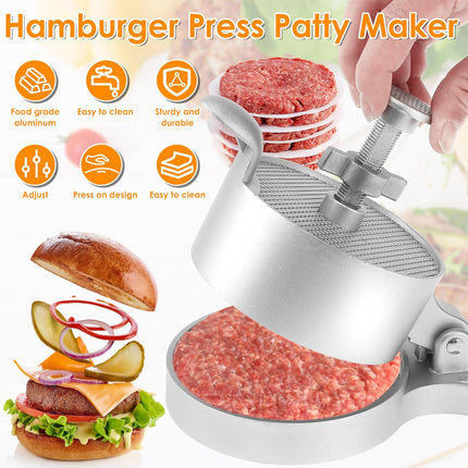 Manual Non-Stick Coating Flip-Top Patty Hamburge Press Easy Clean Durable