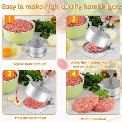 Manual Non-Stick Coating Flip-Top Patty Hamburge Press Easy Clean Durable