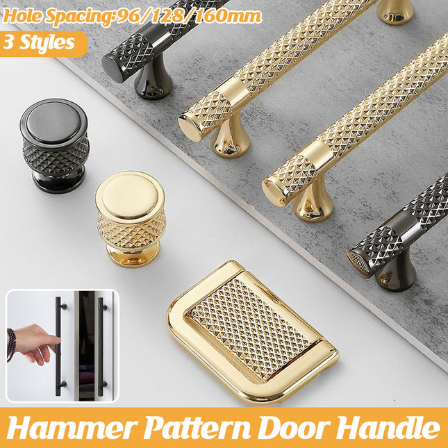 Modern Wardrobe Door Handles Hammer Patterned Drawer Pulls for Cabinet Furniture