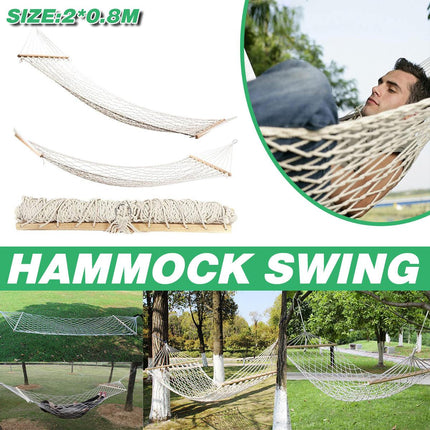 Camping Hammock Swing Bed Outdoor Indoor Rope Hammock Hanging Swing Chair