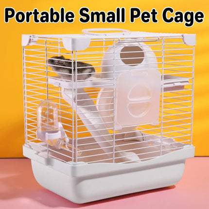 Hamster Cage with 2-Tier Platform Small Pet Cage for Small Pets Easy Clean