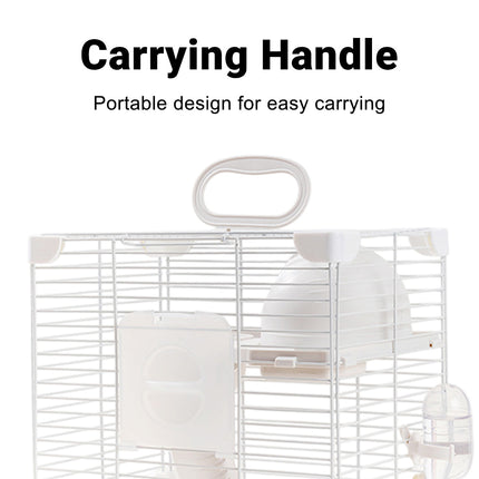 Hamster Cage with 2-Tier Platform Small Pet Cage for Small Pets Easy Clean