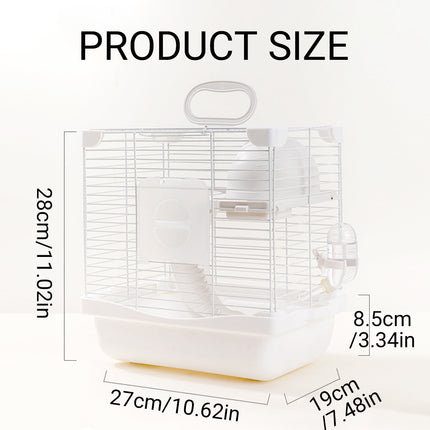 Hamster Cage with 2-Tier Platform Small Pet Cage for Small Pets Easy Clean