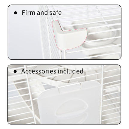 Hamster Cage with 2-Tier Platform Small Pet Cage for Small Pets Easy Clean