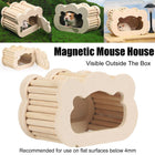 Wooden Hamster Hiding Nest House with Observation Window Small Pet Habitat