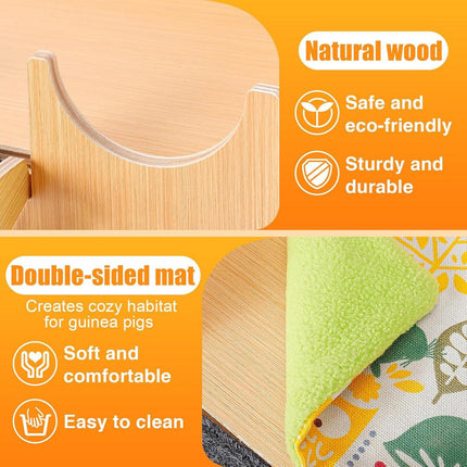 Wooden Hamster House with Stairs Removable Hut for Small Pets Hamster Habitat