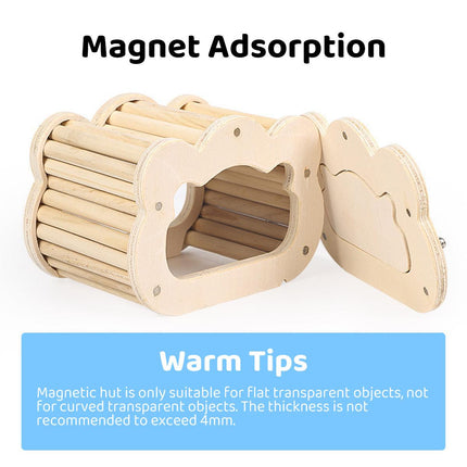 Wooden Hamster Hiding Nest House with Observation Window Small Pet Habitat