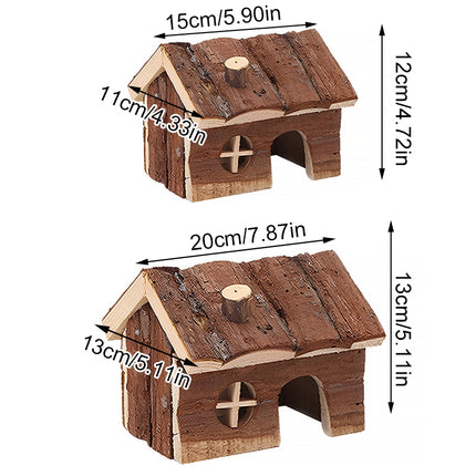 Wooden Hamster House Pet Nest Durable Small Animal Shelter for Home Cage Use