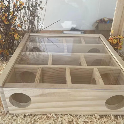 Wooden Hamster Maze Toy Interactive Small Pet Toy for Hamsters and Small Animals